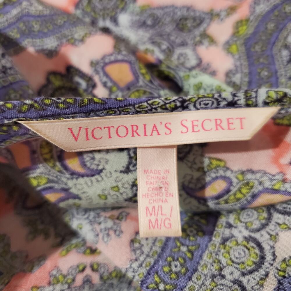 Victoria's Secret Swim Paisley Fringe Kimono Coverup Womens Size M/L Hippie Boho - Picture 9 of 11